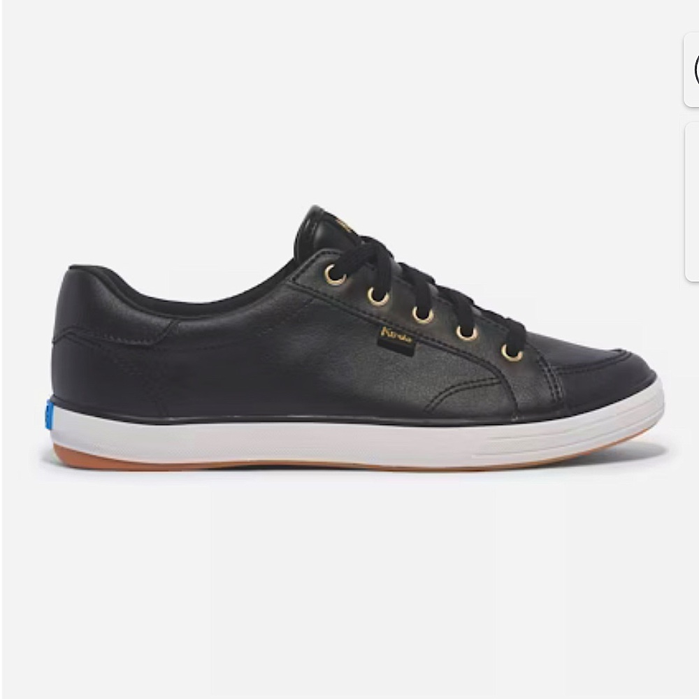 NWT Keds Black Leather Casual Sneakers